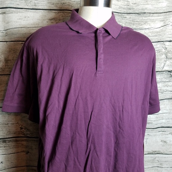 Alfani PURPLE POLO SHIRT SIZE XXL.Pit to pit approx:  26 inches Right shoulde - Picture 2 of 6